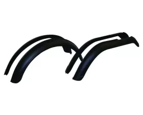 Crown Automotive Jeep Replacement Fender Flare Set, Left & Right, Front & Rear, Black Textured Jeep Front and Rear