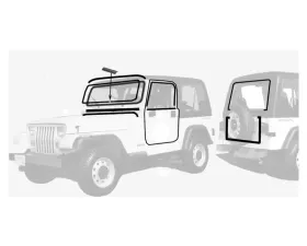 Crown Automotive Jeep Replacement Complete Weatherstrip Kit Jeep Wrangler 1987-1995