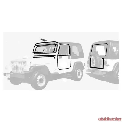 Crown Automotive Jeep Replacement Complete Weatherstrip Kit Jeep Wrangler 1987-1995 - YJWSK