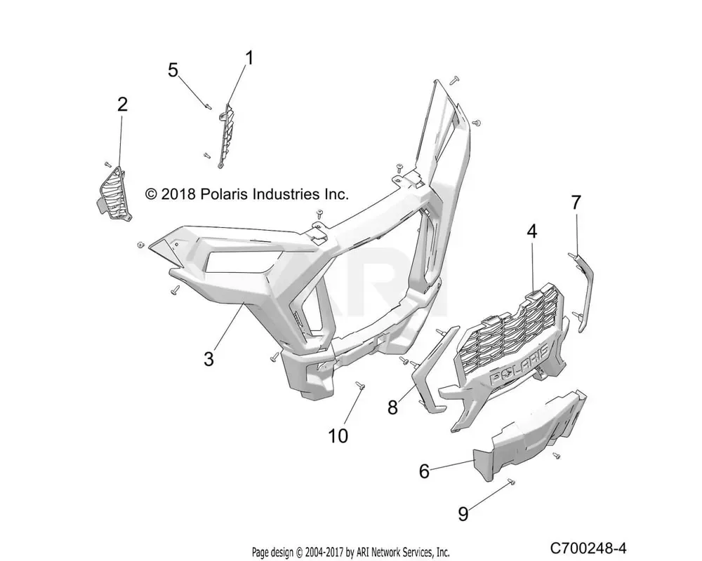 Polaris OEM RZR XP 1000 2019-2020 FRONT FASCIA, PNTD, BLK PRL | [K99AK][K99BK] CLEARANCE - 5454743-666