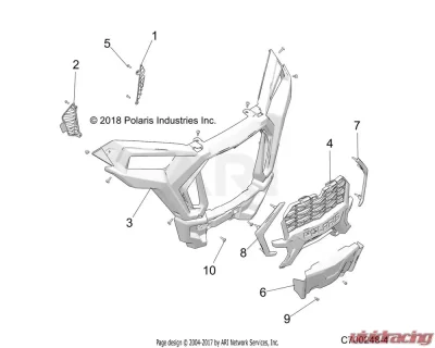 Polaris OEM RZR XP 1000 2019-2020 FRONT FASCIA, PNTD, BLK PRL | [K99AK][K99BK] CLEARANCE - 5454743-666