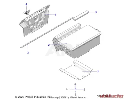 Polaris Sportsman 550 2013 OEM BOX, STORAGE, LOWER, REAR CLEARANCE - 2633432