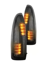 Recon Truck Accessories Side Mirror Lenses w/Amber LED Running Lights And Turn Signals Smoked Lens Ford F250 | F350 Superduty | Excursion                                     - 264120BK - Image 2