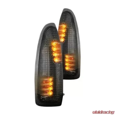 Recon Truck Accessories Side Mirror Lenses w/Amber LED Running Lights And Turn Signals Smoked Lens Ford F250 | F350 Superduty | Excursion - 264120BK