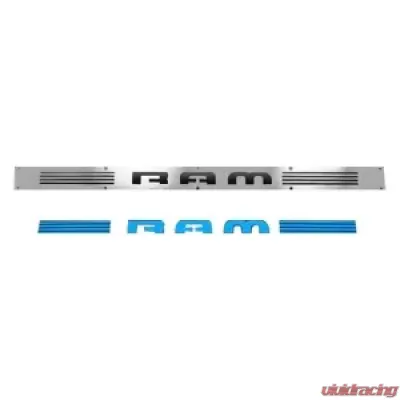 Recon Truck Accessories Illuminated Brushed Front Door Sills Ram Logo Blue Illumination - 264121DG
