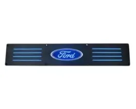 Recon Truck Accessories Billet Aluminum Door Sill Kick Plate In Black Finish Blue Illumination Ford Superduty 99-16