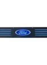 Recon Truck Accessories Billet Aluminum Door Sill Kick Plate In Black Finish Blue Illumination Ford Superduty 99-16                                     - 264121RFDBK - Image 2