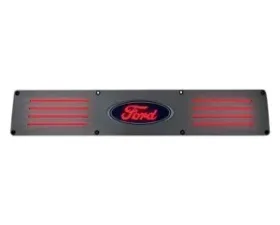 Recon Truck Accessories Billet Aluminum Door Sill Brushed Finish Ford Logo In Red Illumination