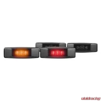 Recon Truck Accessories Fender Lenses w/Red And Amber LED Light Smoked Lens Chrome Trim Dodge Ram 94-01 - 264130BK