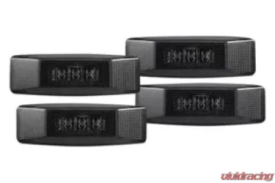 Recon Truck Accessories Fender Lenses w/Red And Amber LED Light Smoked Lens Chrome Trim Dodge Ram 94-01 - 264130BK