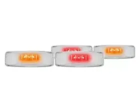 Recon Truck Accessories Fender Lenses w/Red And Amber LED Light Clear Lens Chrome Trim Dodge Ram 94-01
