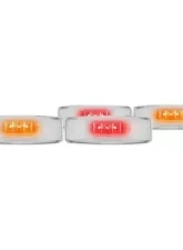 Recon Truck Accessories Fender Lenses w/Red And Amber LED Light Clear Lens Chrome Trim Dodge Ram 94-01                                     - 264130CL - Image 2