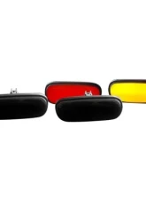 Recon Truck Accessories Fender Lenses w/Red And Amber LED Light Smoked Lens Chrome Trim Dodge Ram 02-09                                     - 264131BK - Image 2