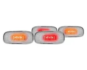 Recon Truck Accessories Fender Lenses w/Red And Amber LED Light Clear Lens Chrome Trim Dodge Ram 02-09