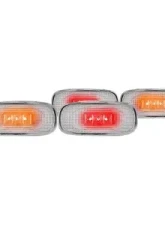 Recon Truck Accessories Fender Lenses w/Red And Amber LED Light Clear Lens Chrome Trim Dodge Ram 02-09                                     - 264131CL - Image 2