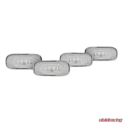 Recon Truck Accessories Fender Lenses w/Red And Amber LED Light Clear Lens Chrome Trim Dodge Ram 02-09 - 264131CL