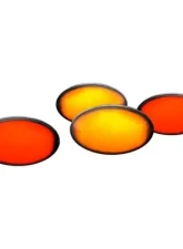 Recon Truck Accessories Fender Lenses w/Red And Amber LED Light Smoked Lens Chrome Trim Ford Superduty 99-10                                     - 264132BK - Image 2