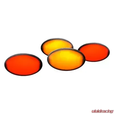 Recon Truck Accessories Fender Lenses w/Red And Amber LED Light Smoked Lens Chrome Trim Ford Superduty 99-10 - 264132BK