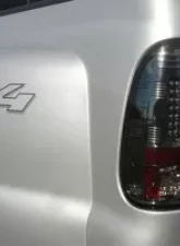 Recon Truck Accessories Fender Lenses w/Red And Amber LED Light Smoked Lens Chrome Trim Ford Superduty 99-10                                     - 264132BK - Image 3