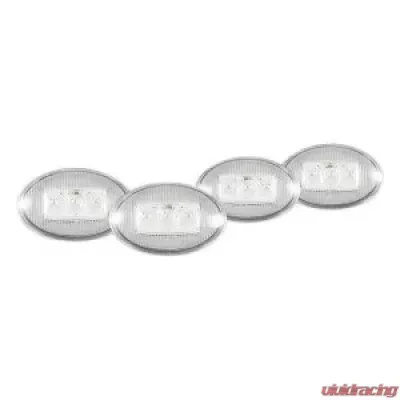 Recon Truck Accessories Fender Lenses w/Red And Amber LED Light Clear Lens Chrome Trim Ford Superduty 99-10 - 264132CL