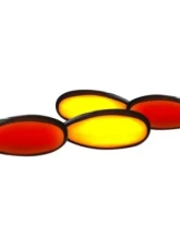 Recon Truck Accessories Fender Lenses w/Red And Amber LED Light Smoked Lens Chrome Trim GMC | Chevrolet                                     - 264133BK - Image 2