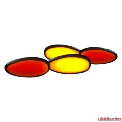 Recon Truck Accessories Fender Lenses w/Red And Amber LED Light Smoked Lens Chrome Trim GMC | Chevrolet - 264133BK