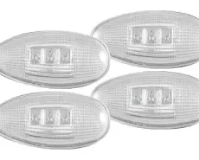 Recon Truck Accessories Fender Lenses w/Red And Amber LED Light Clear Lens Chrome Trim GMC | Chevrolet