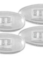 Recon Truck Accessories Fender Lenses w/Red And Amber LED Light Clear Lens Chrome Trim GMC | Chevrolet                                     - 264133CL - Image 2