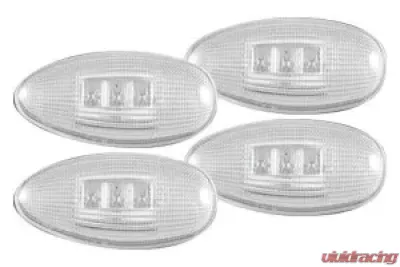 Recon Truck Accessories Fender Lenses w/Red And Amber LED Light Clear Lens Chrome Trim GMC | Chevrolet - 264133CL