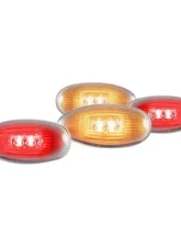 Recon Truck Accessories Fender Lenses w/Red And Amber LED Light Clear Lens Chrome Trim GMC | Chevrolet                                     - 264133CL - Image 2