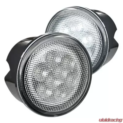 Recon Truck Accessories Round Front Turn Signal Lenses Cleaer Jeep JK Wrangler 07-15 - 264134WHCL