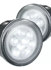 Recon Truck Accessories Round Front Turn Signal Lenses Cleaer Jeep JK Wrangler 07-15                                     - 264134WHCL - Image 2