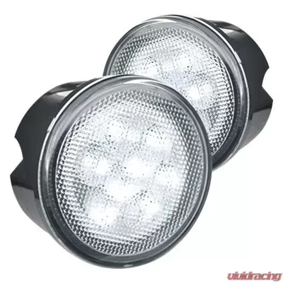 Recon Truck Accessories Round Front Turn Signal Lenses Cleaer Jeep JK Wrangler 07-15 - 264134WHCL