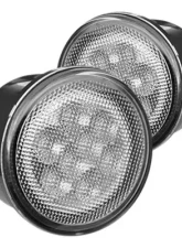 Recon Truck Accessories Round Front Turn Signal Lenses Cleaer Jeep JK Wrangler 07-15                                     - 264134WHCL - Image 3