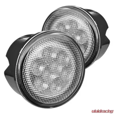 Recon Truck Accessories Round Front Turn Signal Lenses Cleaer Jeep JK Wrangler 07-15 - 264134WHCL