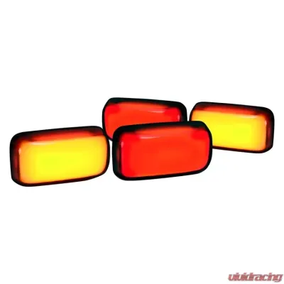 Recon Truck Accessories Dually Fender Lenses Red And Amber Clear Lense w/Chrome Trim GMC Sierra 15-17 | Chevrolet Silverado 15-17 - 264138CL