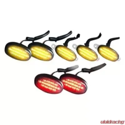 Recon Truck Accessories LED Fender And Front Grill Light Kit Smoked Lens w/Black Trim Ford Raptor 09-14 - 264139BK