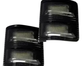 Recon Truck Accessories Side Mirror w/White Led Running Lights And Amber Scanning LED Turn Signals Smoked Lens  Ford F250 08-16