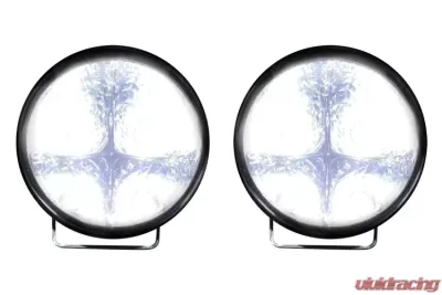 Recon Truck Accessories Daytime Running Lights w/White LED Round Housing Smoked Lens - 264152BK