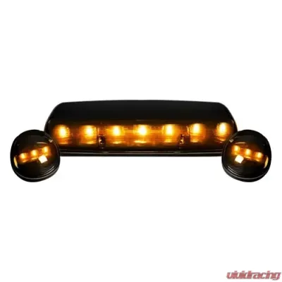 Recon Truck Accessories Smoked Cab Roof Light Lens w/Amber LED GMC | Chevrolet - 264155BK