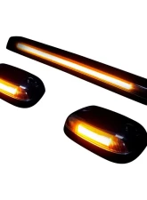 Recon Truck Accessories Cab Roof Light Smoked Lens w/Amber High Power OLED Bar Style Led Chevrolet | GMC                                     - 264156BKHP - Image 2