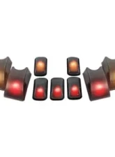 Recon Truck Accessories Smoked Cab Roof Light Lenses w/Five Amber And Red 194 Xenon Bulbs Hummer H2 02-10                                     - 264160BK - Image 3