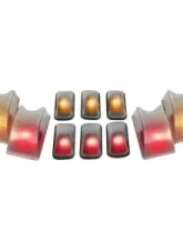 Recon Truck Accessories Clear Cab Roof Light Lenses w/Five Amber And Red 194 Xenon Bulbs Hummer H2 02-10                                     - 264160CL - Image 3