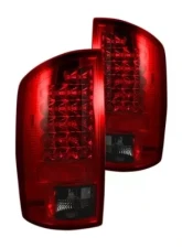 Recon Truck Accessories LED Tail Lights Dark Red Smoked Lens Dodge Ram 1500  07-08                                     - 264179RBK - Image 2