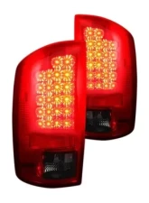 Recon Truck Accessories LED Tail Lights Dark Red Smoked Lens Dodge Ram 1500  07-08                                     - 264179RBK - Image 2