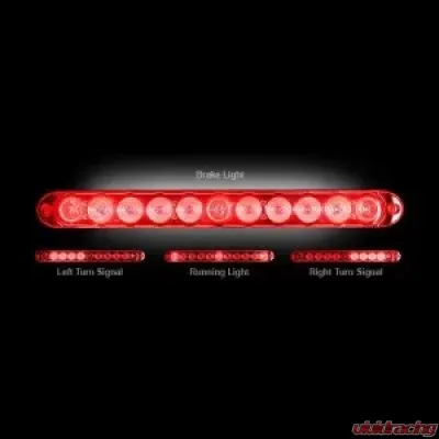 Recon Truck Accessories 15 Inch Mini Tailgate Light Bar w/Red LED Light Red Lens - 26418RD
