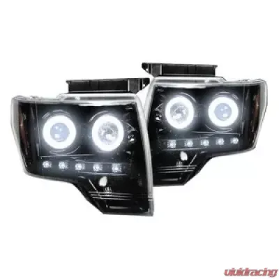 Recon Truck Accessories Projector Headlights Smoked Black Ford F150 | Raptor 09-14 - 264190BKCC