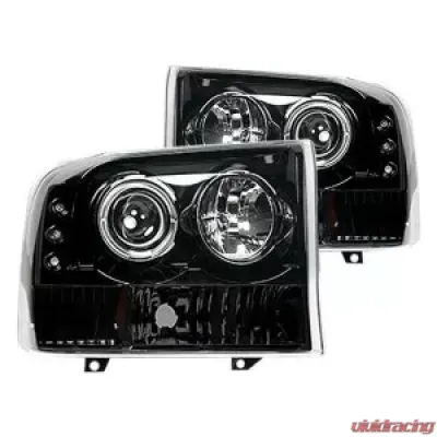 Recon Truck Accessories Projector Headlights Smoked Black Ford F250 | F350 | F450 | F550 99-04 - 264192BK