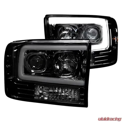 Recon Truck Accessories Projector Headlight Smoked Black Ford Superduty F250 | F350 | F450 | F550 99-04 - 264192BKC
