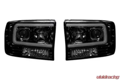Recon Truck Accessories Projector Headlight Smoked Black Ford Superduty F250 | F350 | F450 | F550 99-04 - 264192BKC